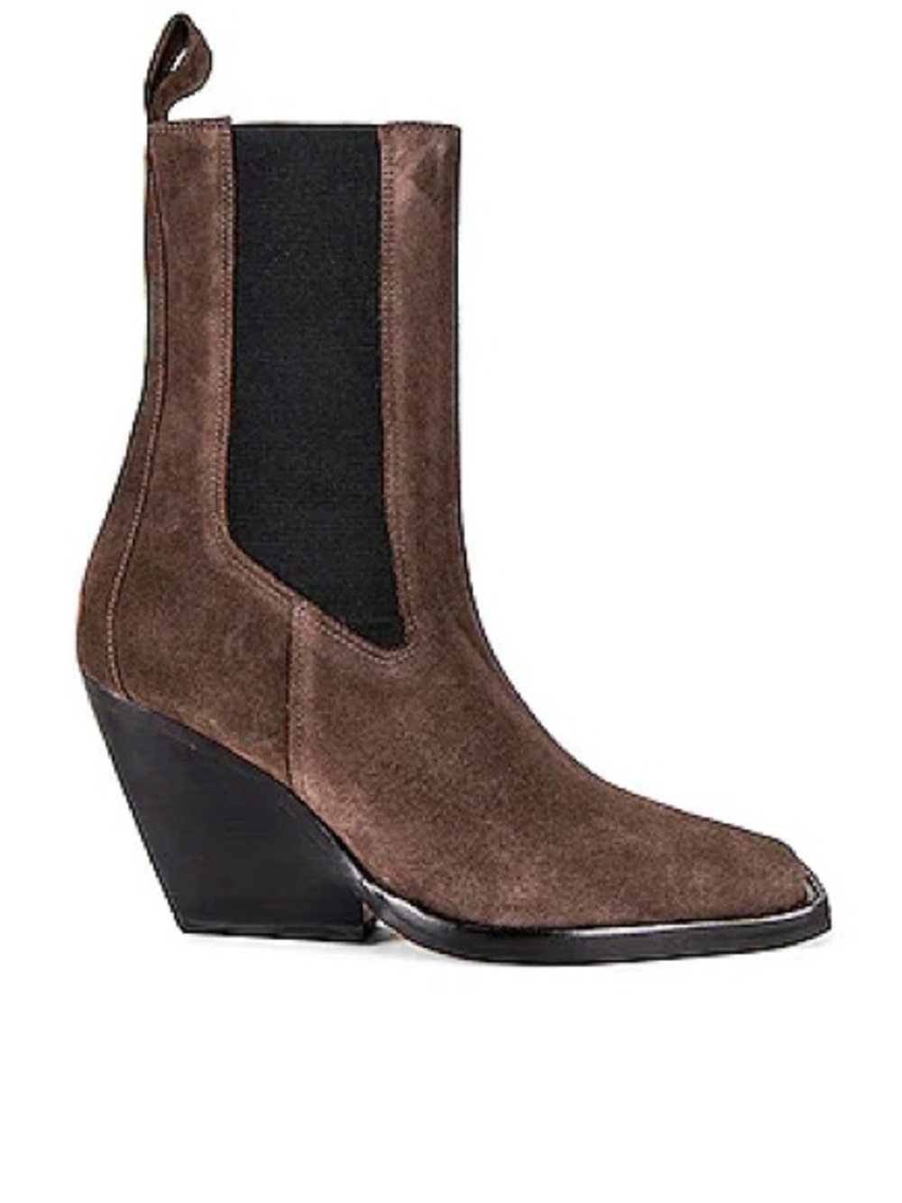 HELSA Brown Suede Wedge Chelsea Bootie